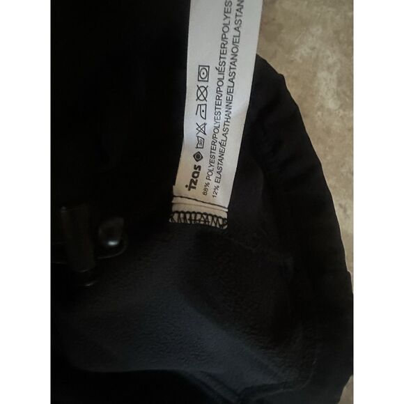 Izas L Full Zip Contrast Trim Soft shell Thick Jacket Black Blue - Picture 4 of 7